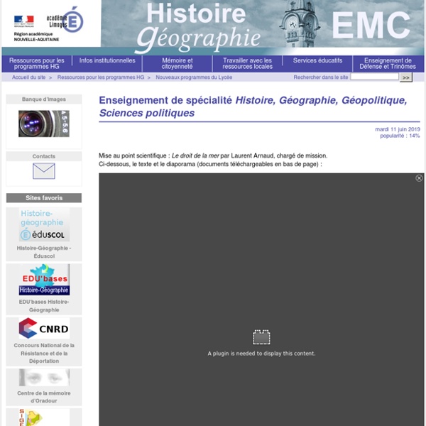 Enseignement de spécialité Histoire, Géographie, Géopolitique, Sciences politiques - Histoire Géographie Limoges