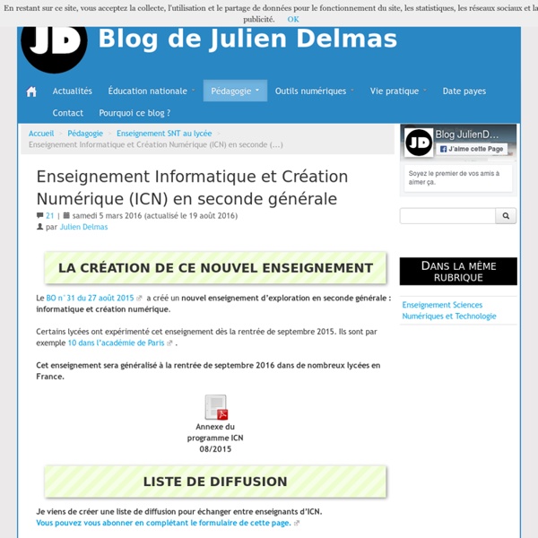 Enseignement Informatique et Création Numérique (ICN) en seconde générale - Blog de Julien Delmas