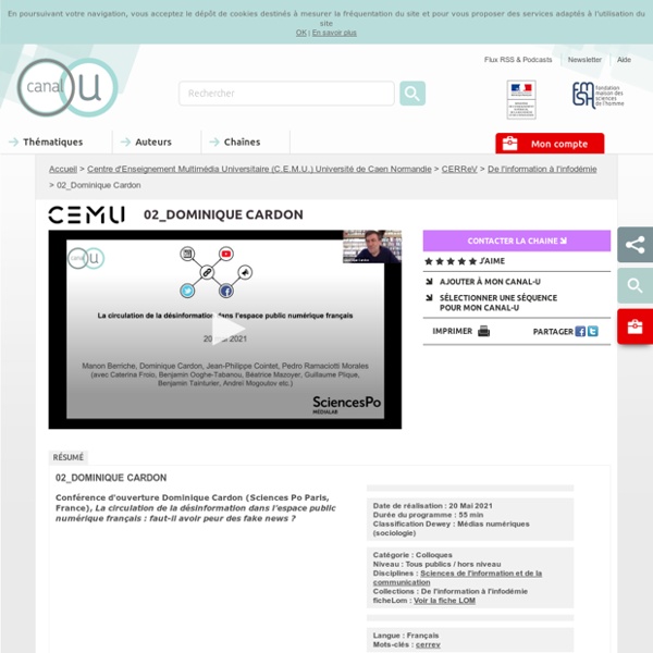 02_Dominique Cardon - Centre d'Enseignement Multimédia Universitaire (C.E.M.U.) Université de Caen Normandie