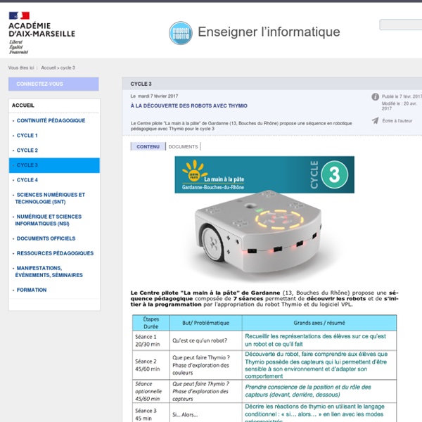 Cycle 3 - Enseigner l’informatique