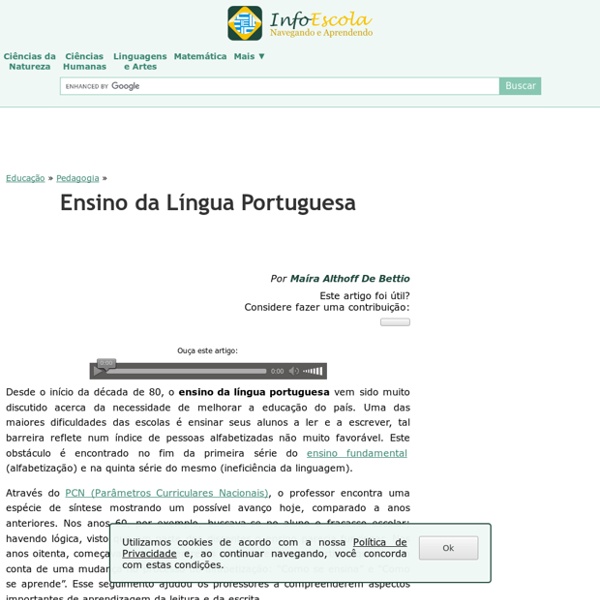 Ensino da Língua Portuguesa (PCN) - InfoEscola