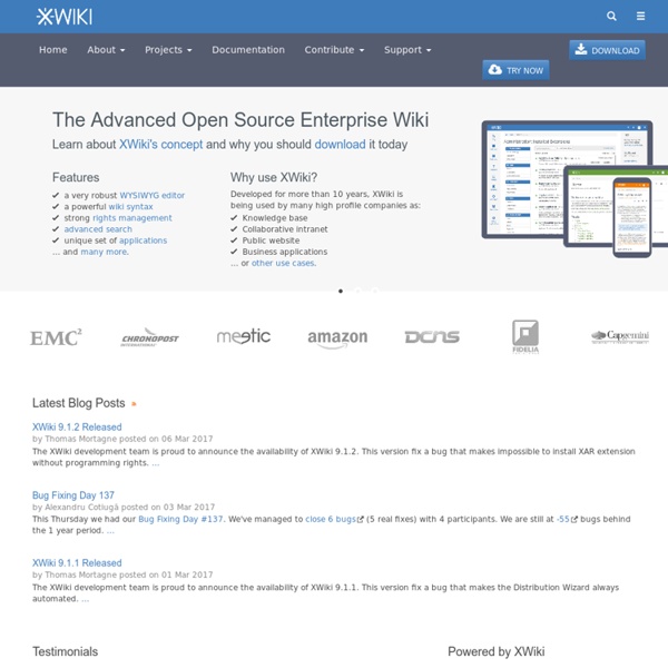 Open Source Wiki and Content-Oriented Application Platform (Main.WebHome) - XWiki.org