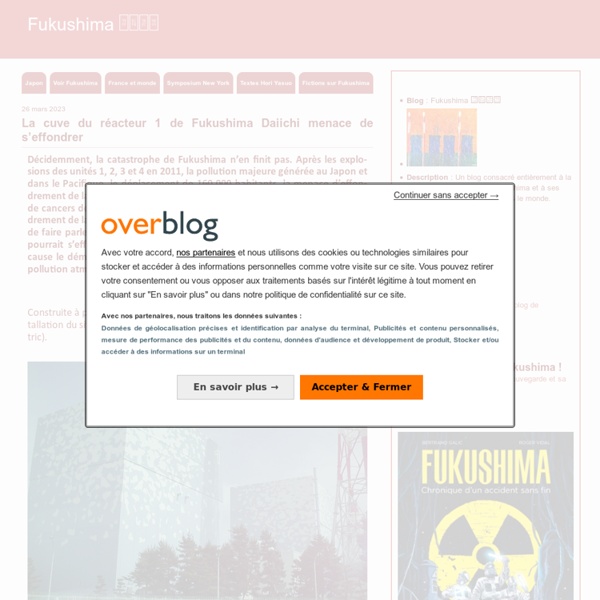Au Japon - The Geology of… - Que se passe-t-il… - Voir Fukushima (24) - Fukushima : les… - Fissions nucléaires…