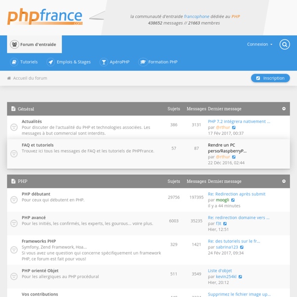 Forum d'entraide PHPFrance