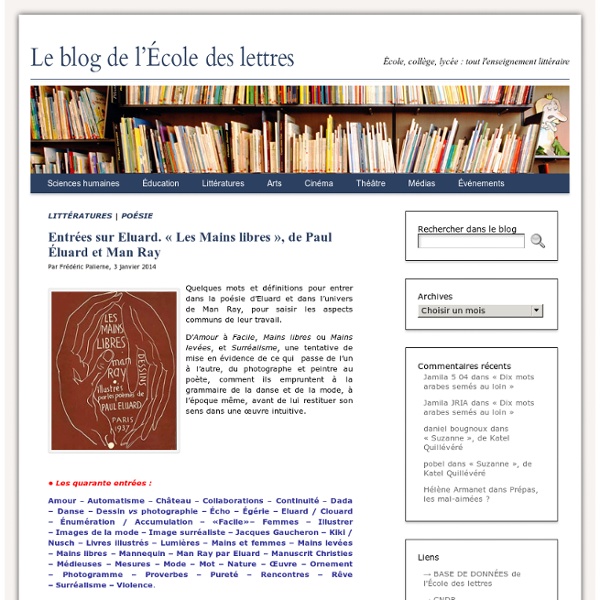 Entrées sur Eluard. « Les Mains libres », de Paul Éluard et Man Ray