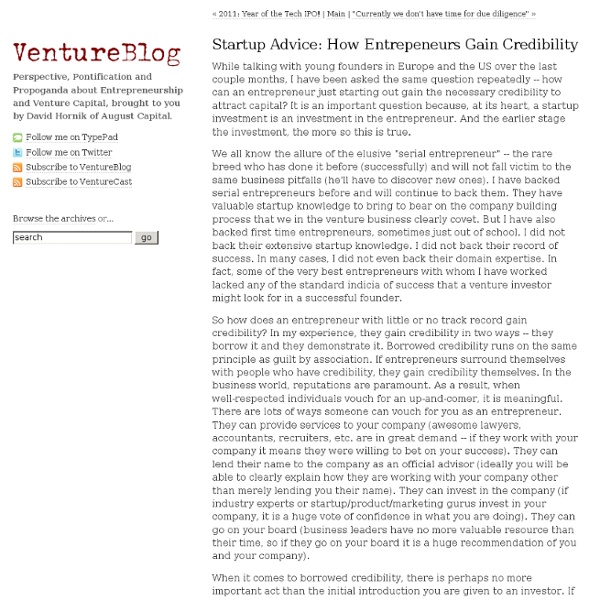 Startup Advice: How Entrepeneurs Gain Credibility