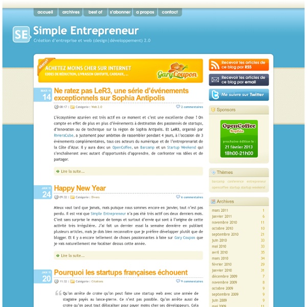 Simple Entrepreneur : Création d’entreprise et web (design