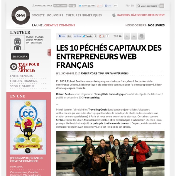 Les 10 péchés capitaux des entrepreneurs web français » Article » OWNI, Digital Journalism