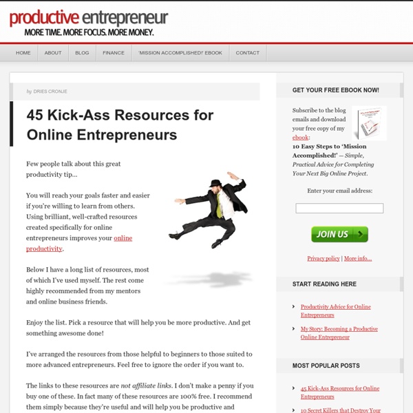 45 Kick-Ass Resources for Online Entrepreneurs