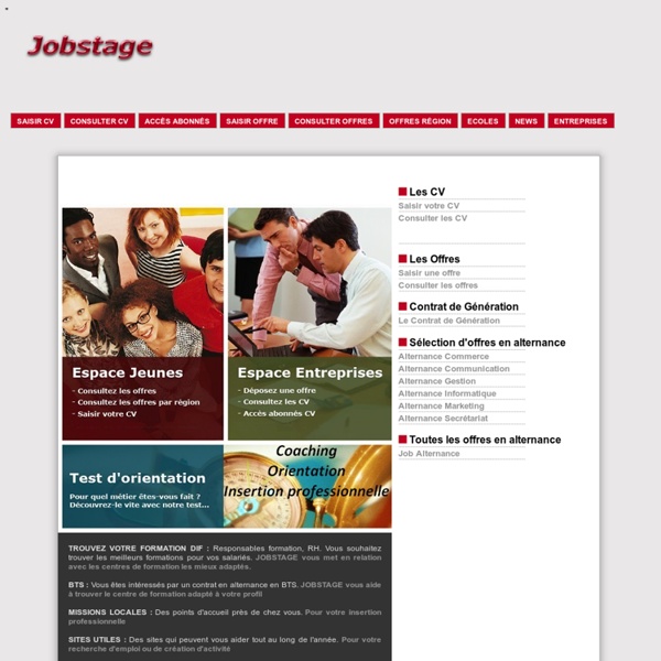 Job stage : stages jobs emplois alternance, stages en entreprises,apprentissage