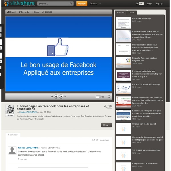 Tutoriel page Fan facebook pour les entreprises et associations