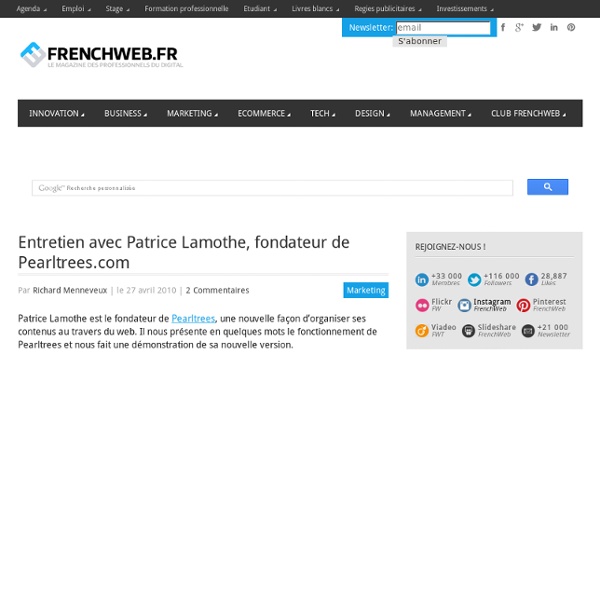 Entretien avec Patrice Lamothe, fondateur de Pearltrees.com