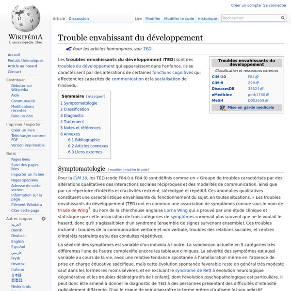 Trouble envahissant du développement