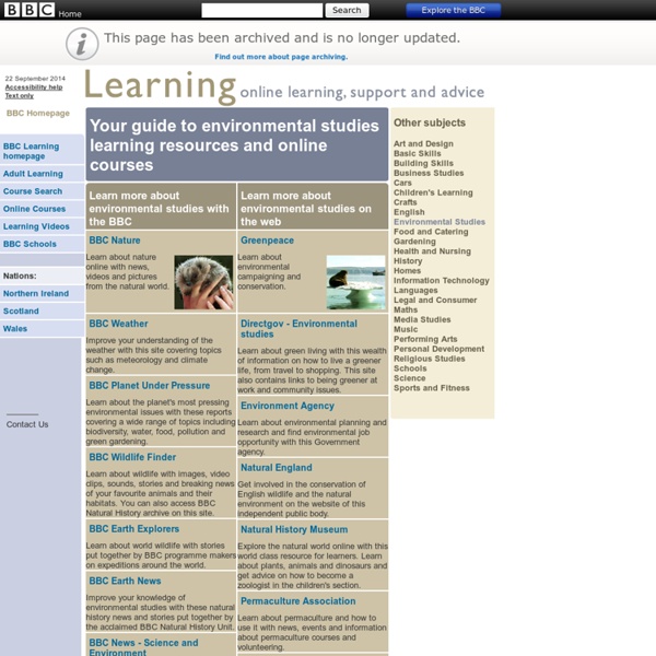 Learning - Environmental Studies: Learning resources and online courses