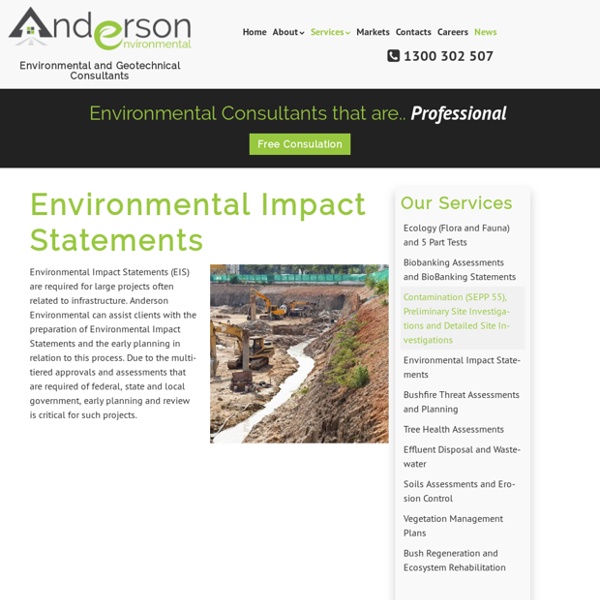 Environmental Impact Statements – Anderson Environmental