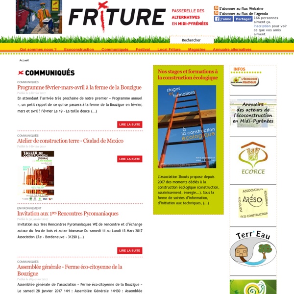 Friture - Formation ecoconstruction - Construction écologique - Toulouse - Midi-Pyrénées - stages, initiations, information, sensibilisation - alternatives