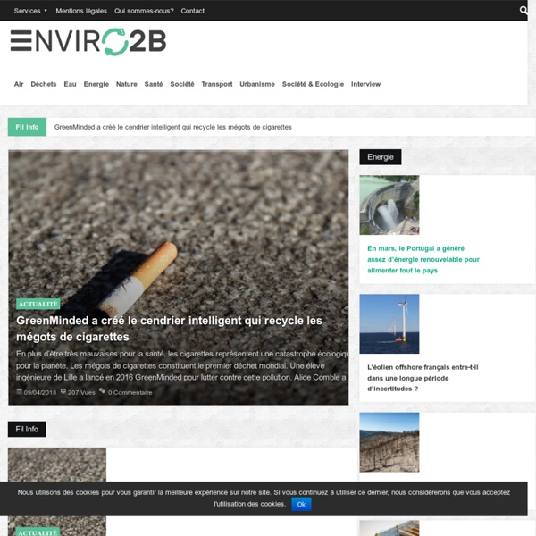 Actualité environnement et information - Enviro2B