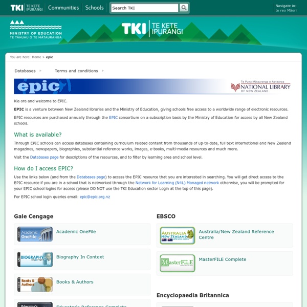 Epic / Homepage - Te Kete Ipurangi (TKI)