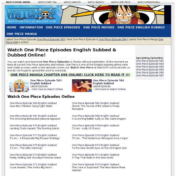 Watch One Piece Episodes English Subbed & Dubbed Movies Online Episode!