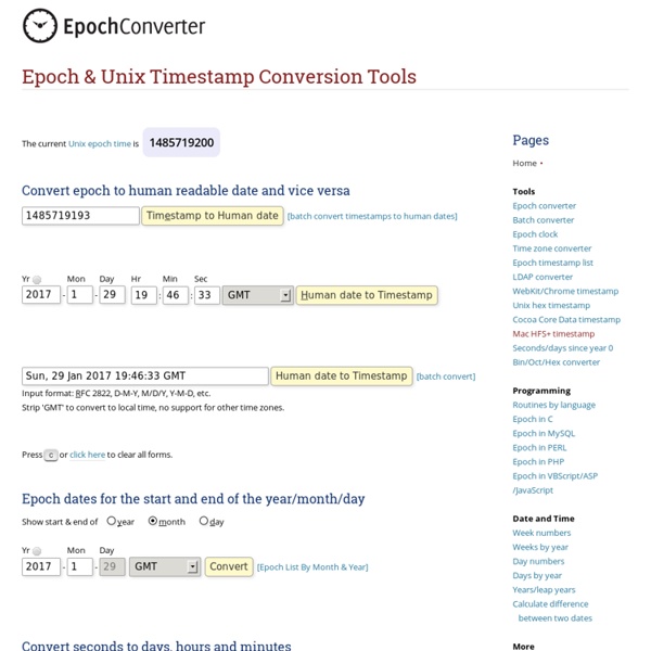 Epoch Converter - Unix Timestamp Converter