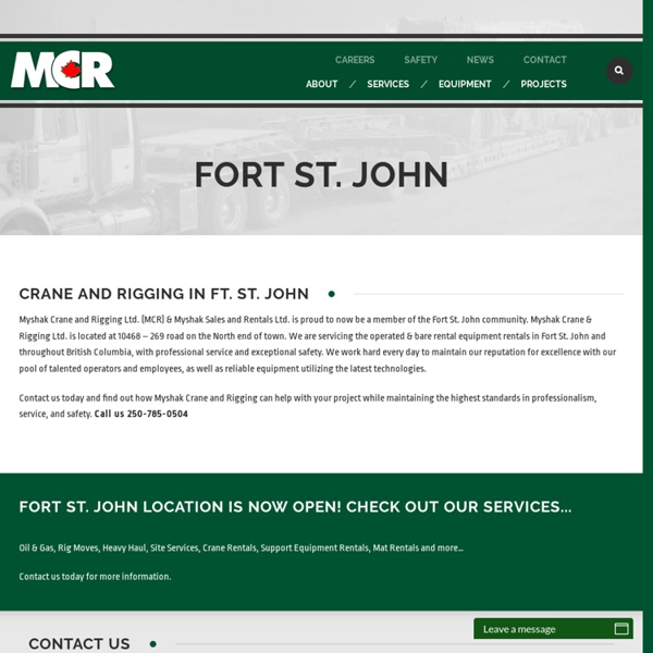Heavy Equipment, Rigging, and Crane Rental in Fort St. John Alberta