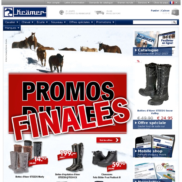 Kramer Equitation: articles d'équitation, accesoires d'équitation, vêtements d'équitation, culottes d'équitation, vestes d'équitation, articles pour chevaux