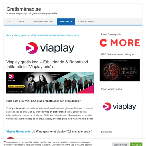 Viaplay gratis kod - Erbjudande & Rabattkod (hitta bästa pris) - Gratismånad.se