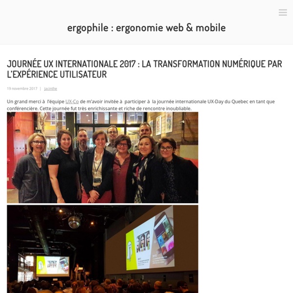Ergophile : Ergonomie web & mobile – Jacinthe Busson – Ergonomie web