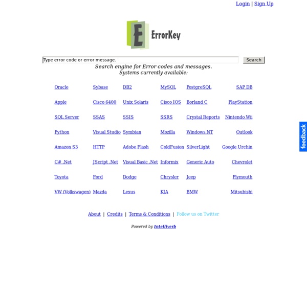 ErrorKey - Search engine for Error codes and messages