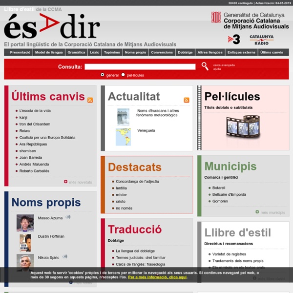 El portal lingüístic de la Corporació Catalana de Mitjans Audiovisuals (CCMA) — ésAdir