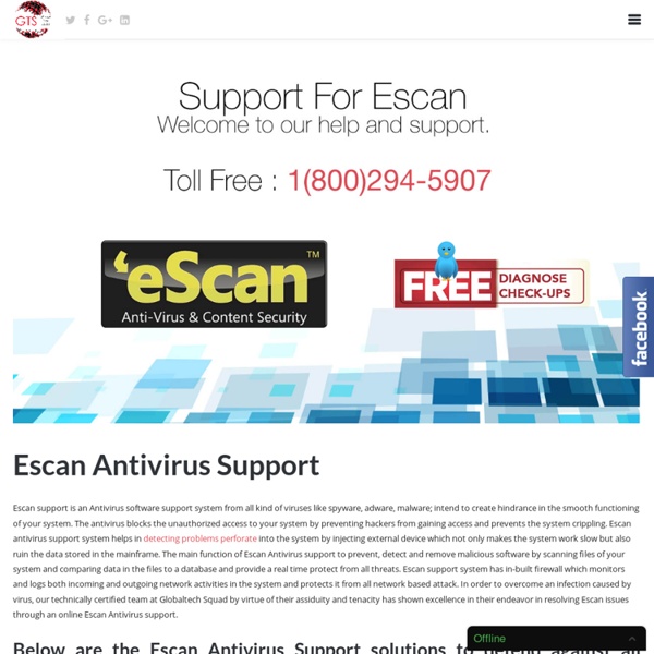 Escan antivirus online solution help Dial:(800)294-5907