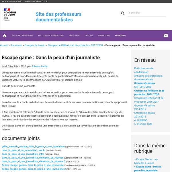 Escape game : Dans la peau d’un journaliste