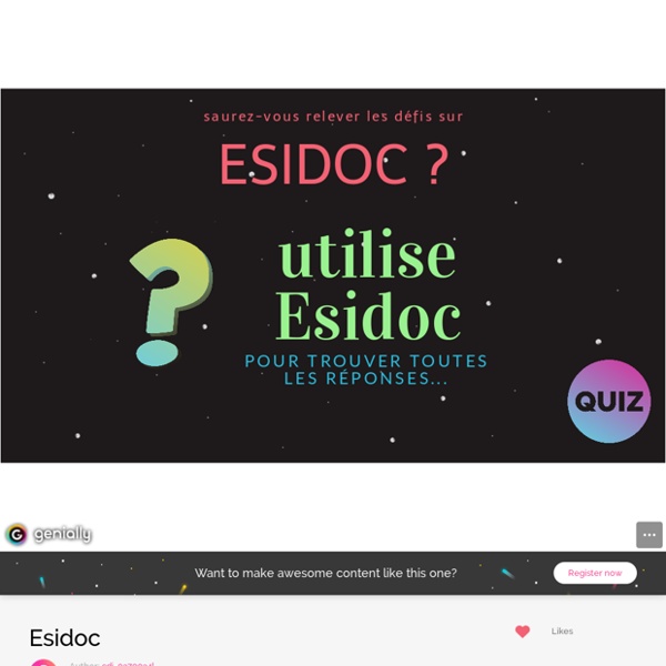 Utiliser Esidoc pour trouver des réponses !