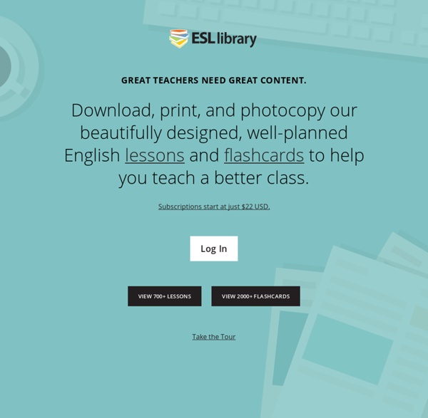 ESL Library - English Lesson Plans, English Flashcards, for ESL Teachers