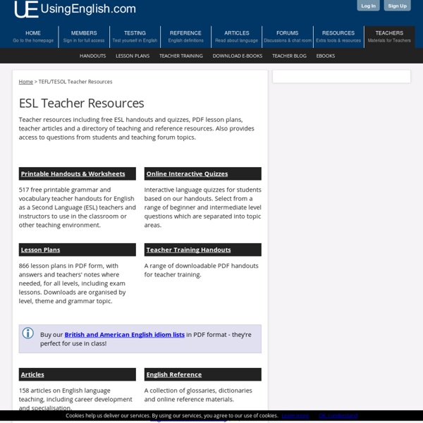 ESL Teacher Resources