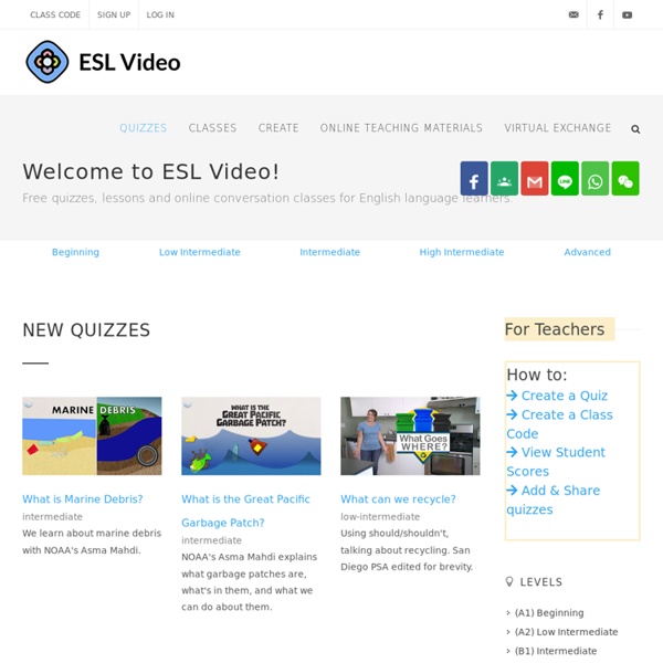 Free ESL/EFL Video Activities for English Students