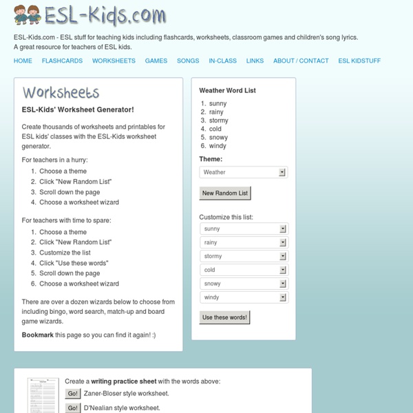 ESL Worksheets