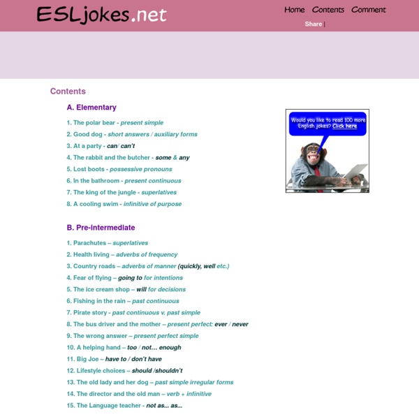 - Jokes for learning and teaching English