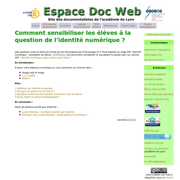 - Espace Doc Web - Académie de Lyon