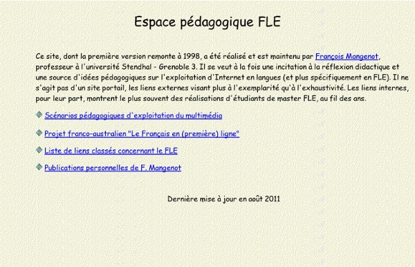 Espace pédagogique FLE (F. Mangenot)