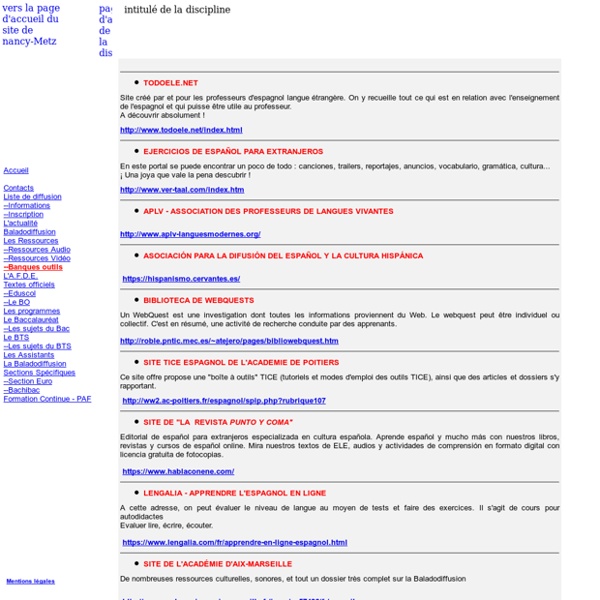 Espagnol - Banques outils