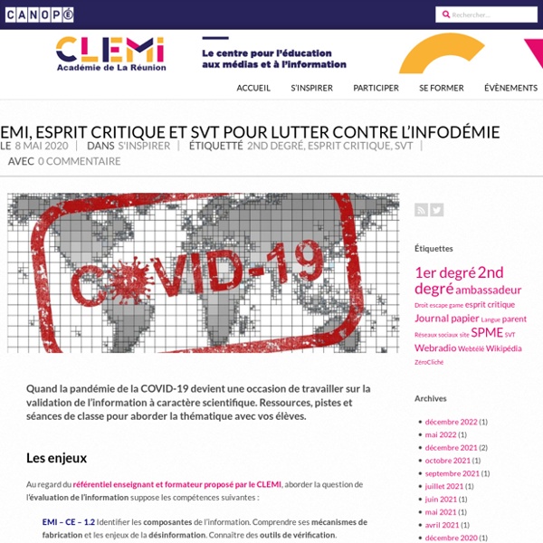 EMI et SVT pour lutter contre l’infodémie – CLEMI La Réunion