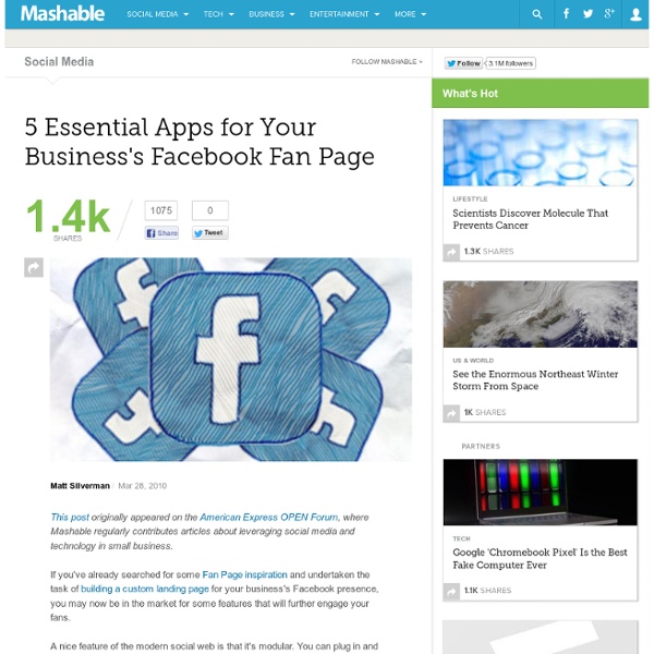5 Essential Apps for Your Business's Facebook Fan Page