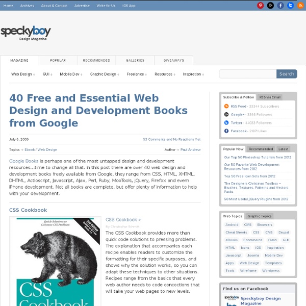 40 Free and Essential Web Design and Development Books from Google : Speckyboy Design Magazine