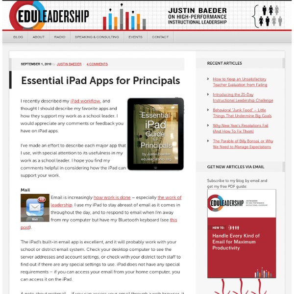 Essential iPad Apps for Principals