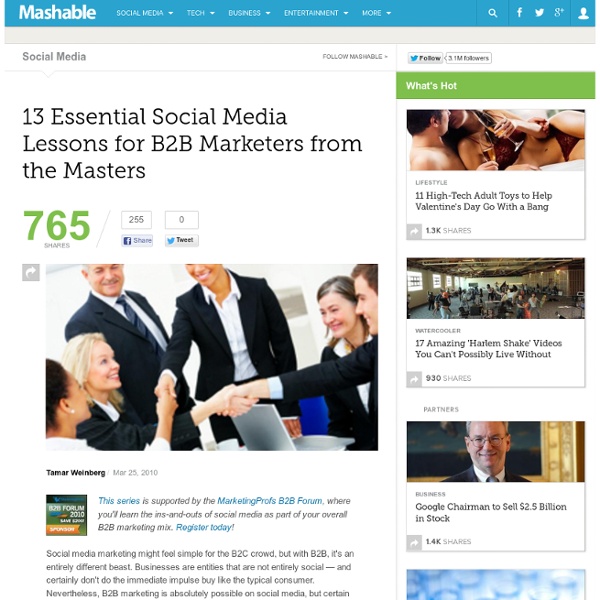 13 Essential Social Media Lessons for B2B Marketers from the Mas