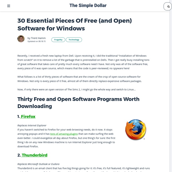 30 Essential Pieces Of Free (and Open) Software for Windows