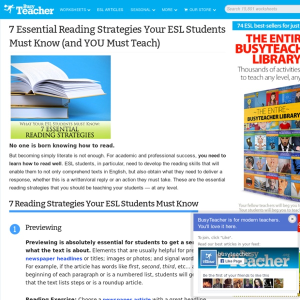 7 Essential Reading Strategies Your ESL Students Must Know (and YOU Must Teach)