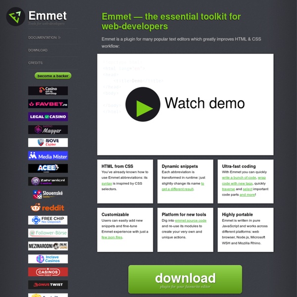 Emmet — the essential toolkit for web-developers