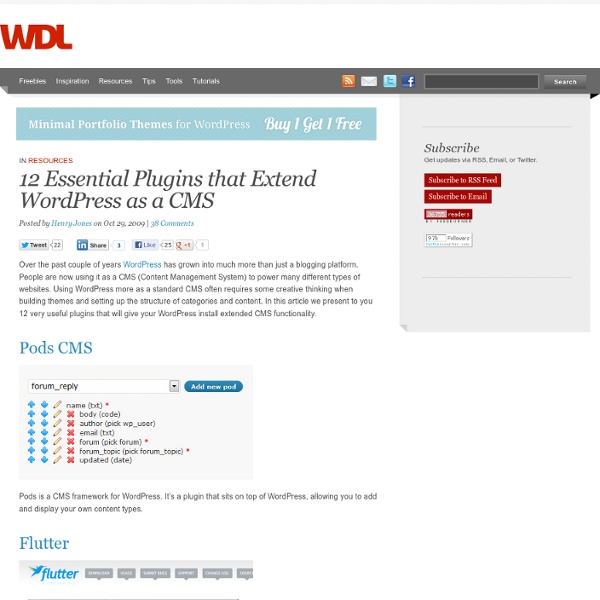 12 Essential Plugins that Extend WordPress as a CMS